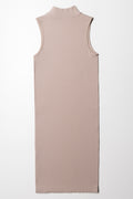 Seamless Turtle Neck Sleeveless Dress Natural (2)