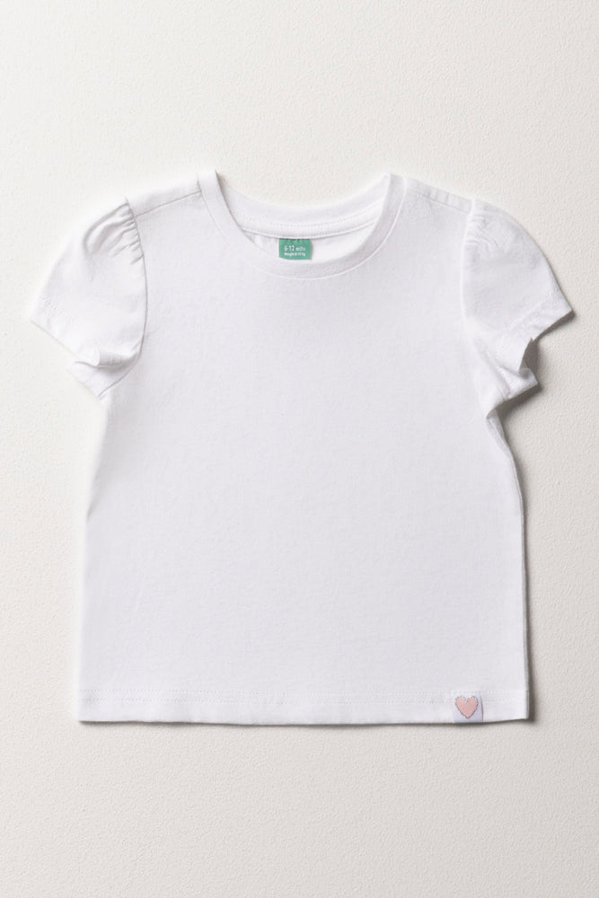 Short Sleeve T-Shirt White Tops T-Shirts Ackermans