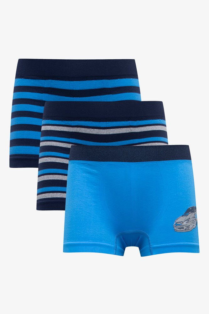 3 Pack Seam-Free Boxers Blue