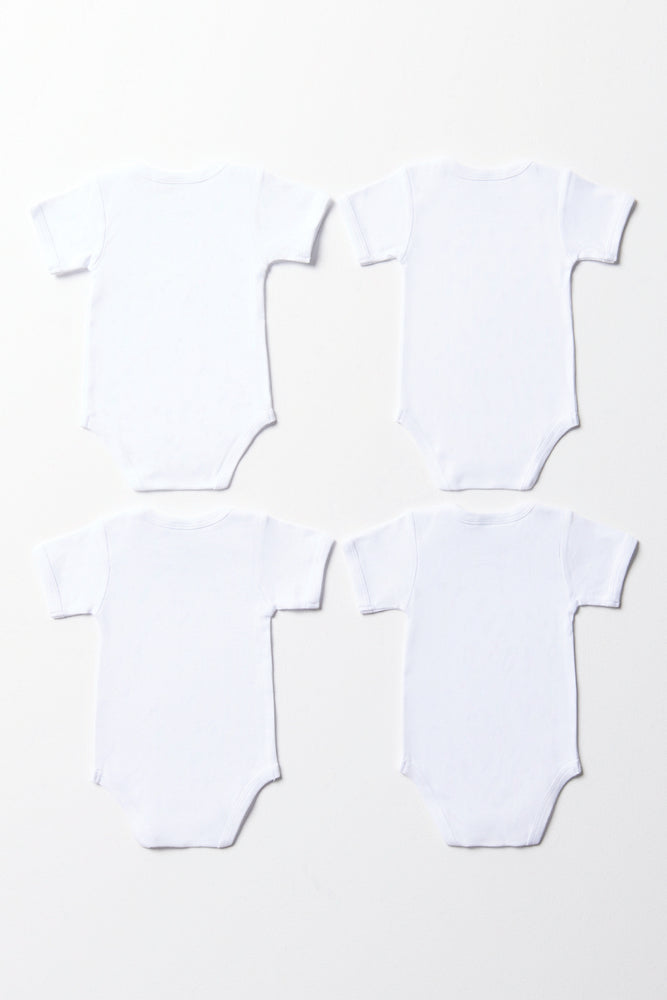 4 Pack Short Sleeve Bodyvests White (2)