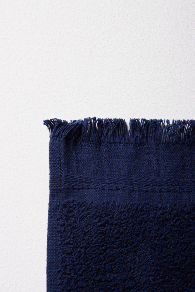 Fringe Guest Towel Dark Blue