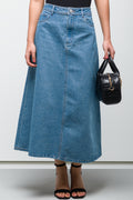 A-Line Denim Skirt Mid Blue (1)