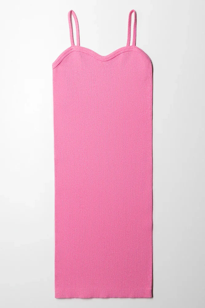 Seamless Strappy Dress Pink