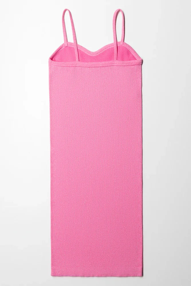 Seamless Strappy Dress Pink (2)