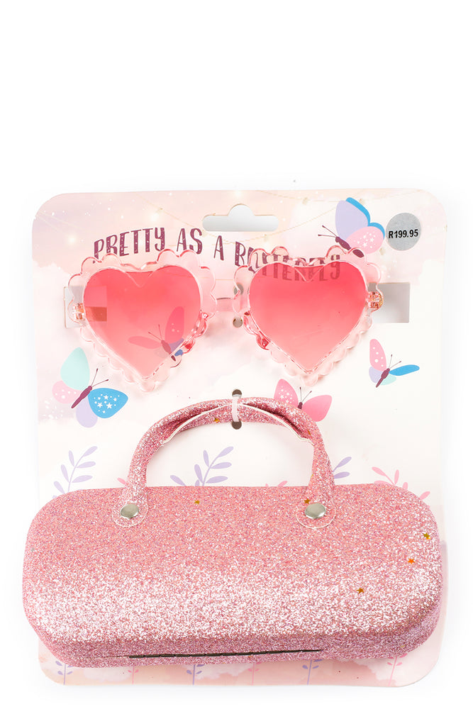 Sunglasses And Case Set Pink (2)