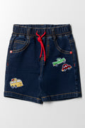 Badge Denim Short Blue