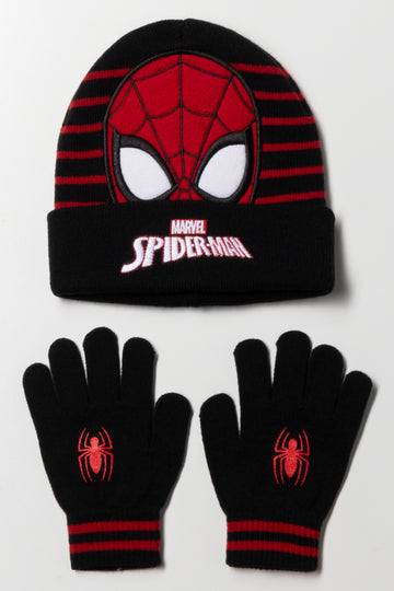 Spider-Man 2 piece hat set black