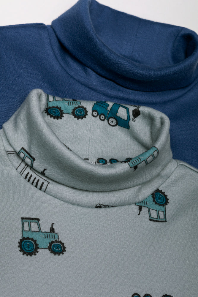 2 PACK POLONECK T-SHIRTS TRUCK NAVY AND BLUE