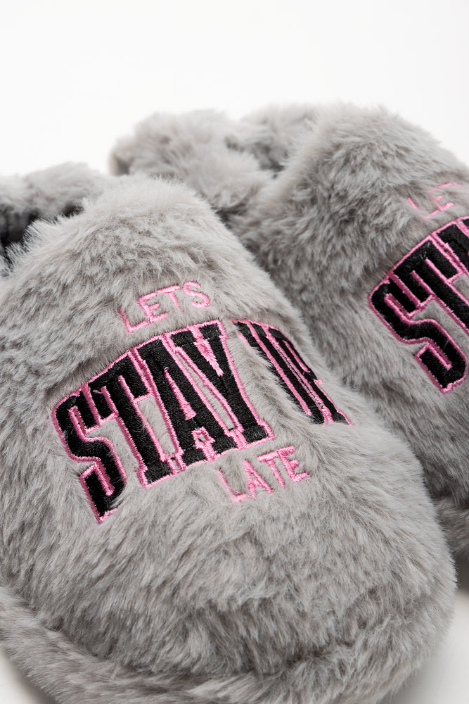 STAY UP LATE SLIPPER CHARCOAL (2)