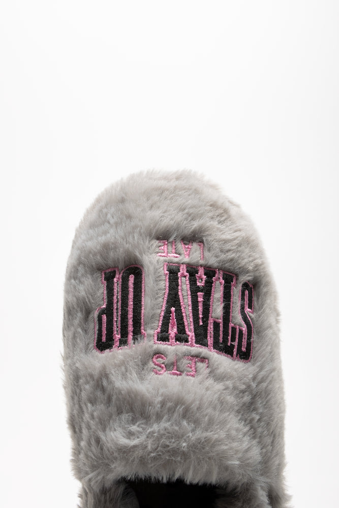 STAY UP LATE SLIPPER CHARCOAL (4)