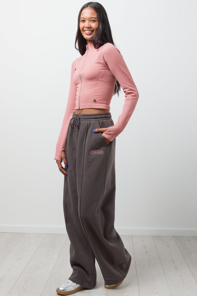 SEAMLESS ZIP THROUGH DUSTY PINK