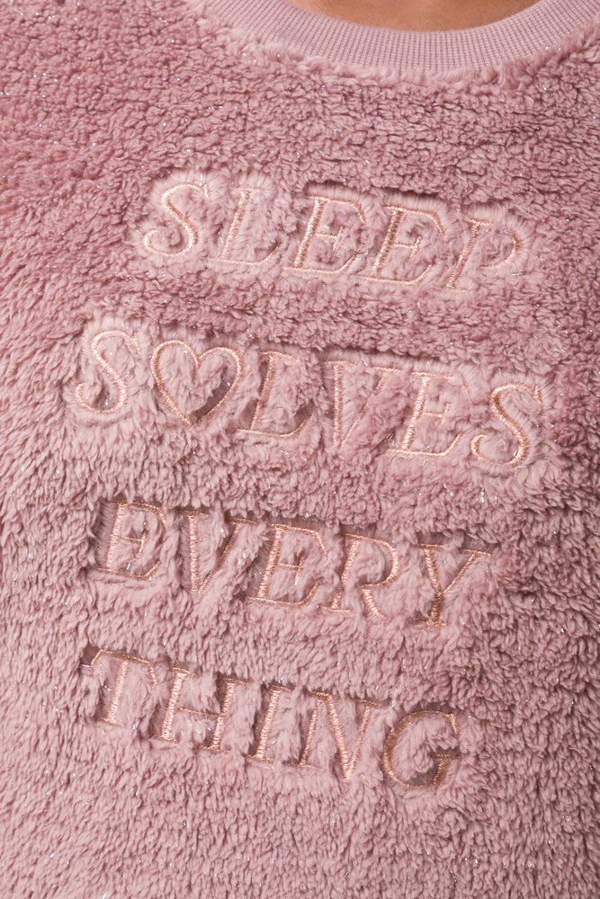 Sleep Solves Everything Lurex Sherpa Pyjama Natural (3)