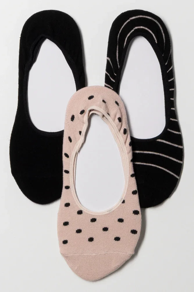 3 PACK FOOTLINER BLACK AND PINK