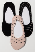 3 PACK FOOTLINER BLACK AND PINK