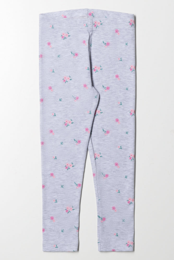 Floral Long Legging Grey