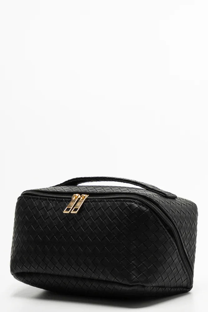 Plaited Toiletry Bag Black (1)