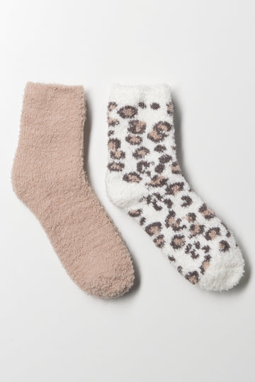 2 Pack Chunky Sock Natural And Cream