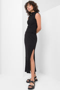High Neck Textured Top Black (1)