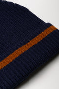 STRIPED RIB BEANIE NAVY (1)