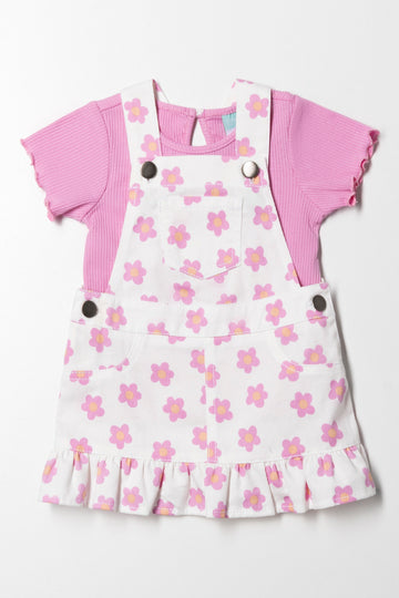 Twill Pinafore and T-shirt set
