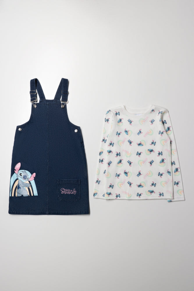 Stitch Pinafore Set Blue (4)