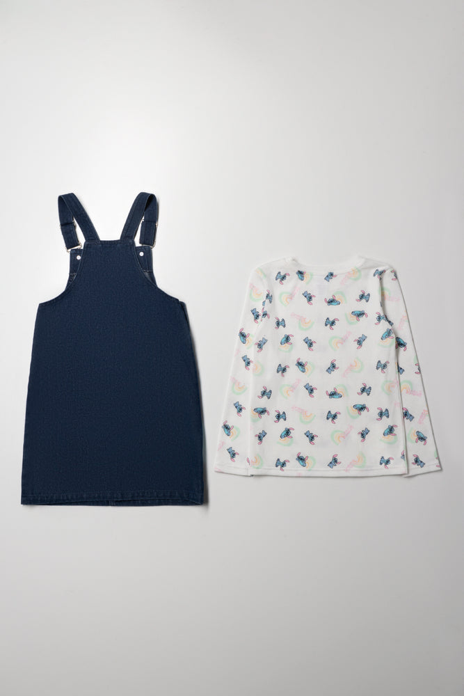 Stitch Pinafore Set Blue (5)