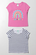 2 Pack T-Shirts Pink And White