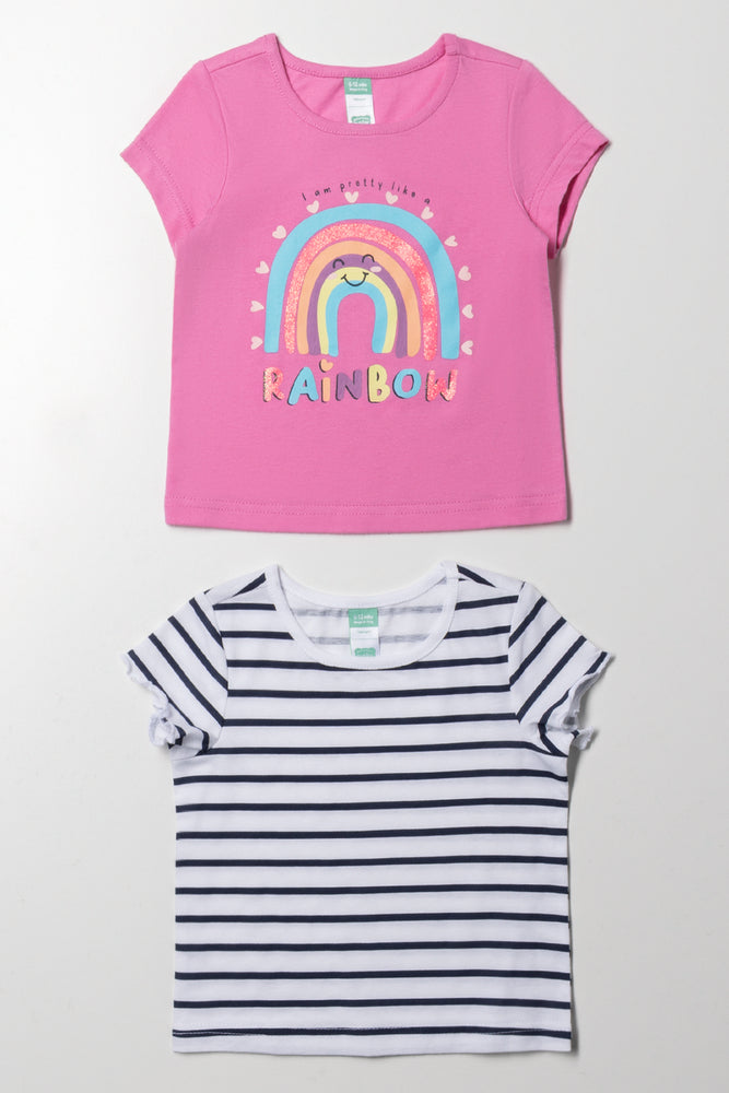 2 Pack T-Shirts Pink And White