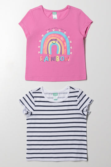 2 Pack T-Shirts Pink And White
