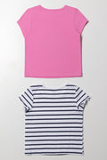 2 Pack T-Shirts Pink And White (2)
