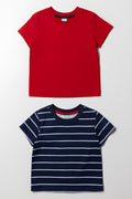 2 Pack T-Shirts Red And Navy