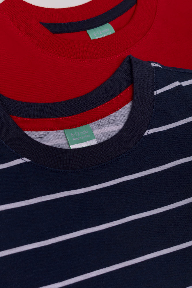 2 Pack T-Shirts Red And Navy (1)