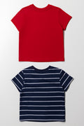 2 Pack T-Shirts Red And Navy (2)
