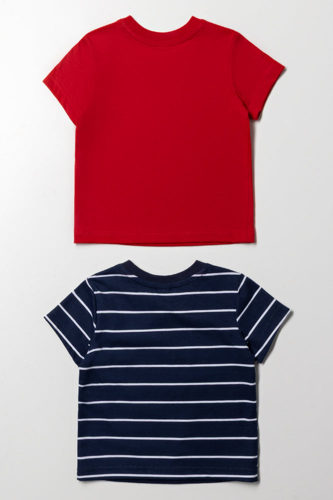 2 Pack T-Shirts Red And Navy (2)
