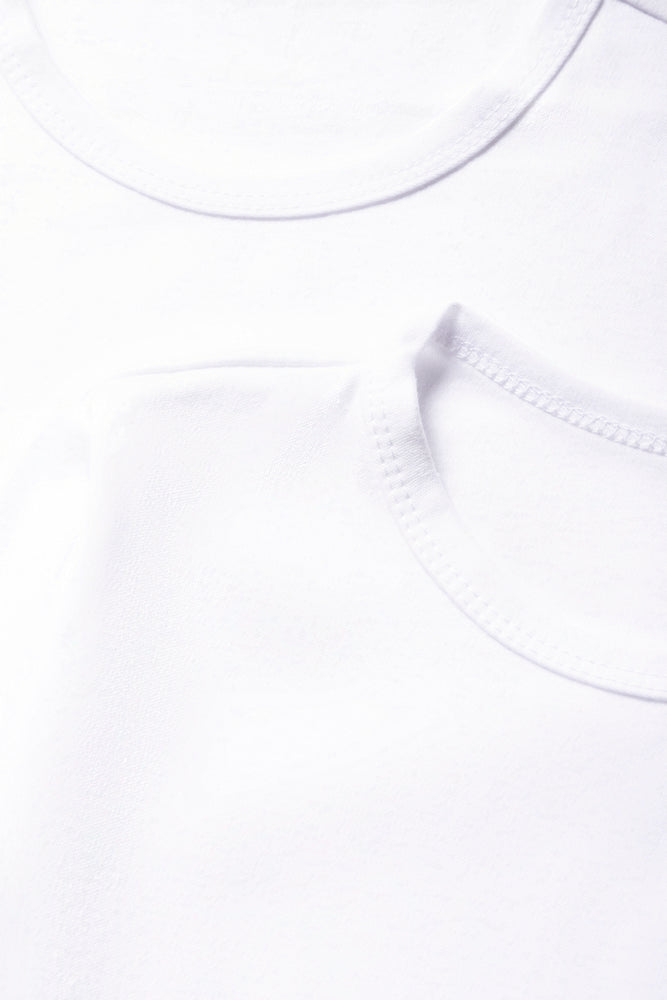 2 Pack Long Sleeve Vests White