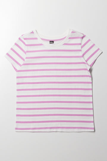 Short Sleeve Stripe T-Shirt White