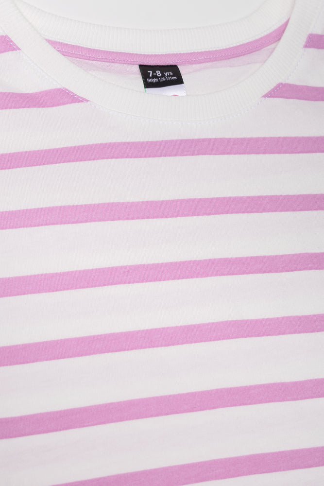 Short Sleeve Stripe T-Shirt White (1)