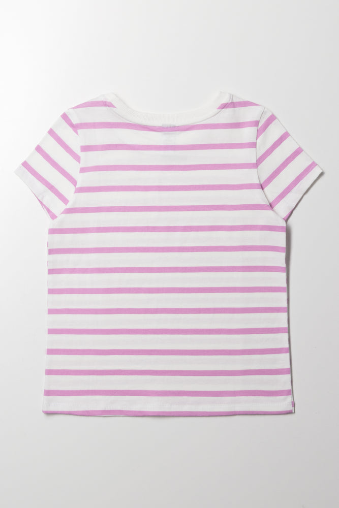 Short Sleeve Stripe T-Shirt White (2)