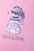 Poodle Short Sleeve T-Shirt Pink (1)