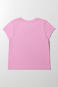 Poodle Short Sleeve T-Shirt Pink (2)