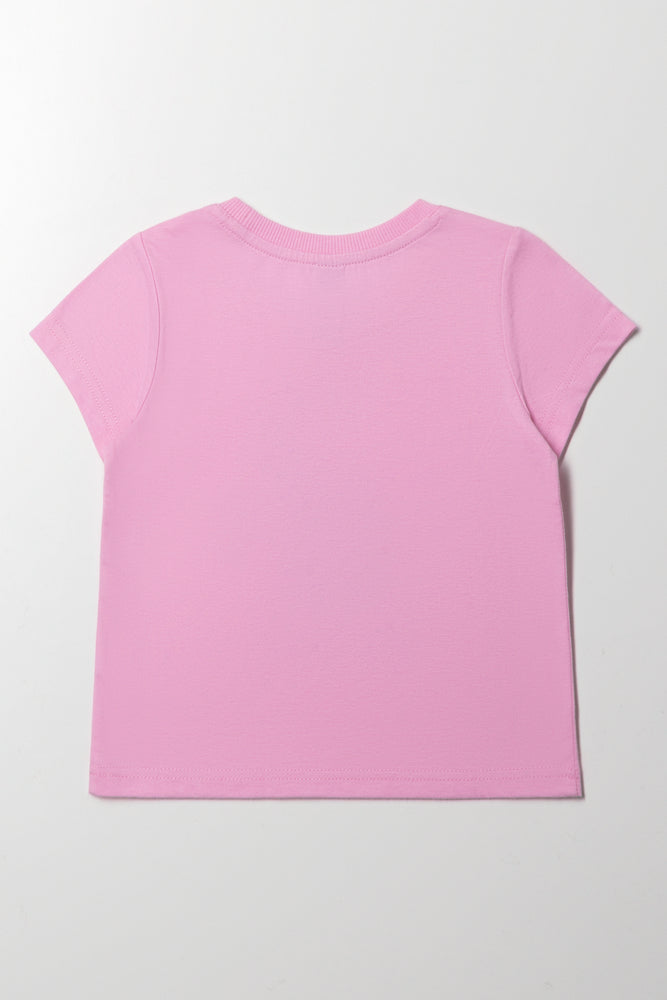 Poodle Short Sleeve T-Shirt Pink (2)