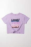 Sequin Front Tie Top Purple