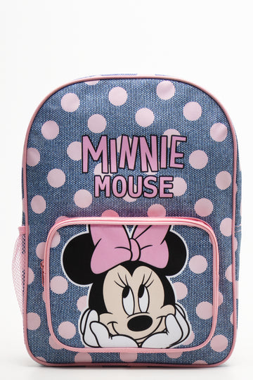 Minnie Mouse Spot Back Pack Blue And Pink