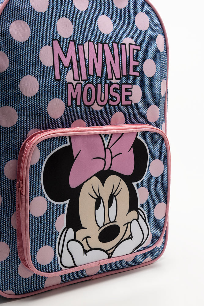 Minnie Mouse Spot Back Pack Blue And Pink (3)