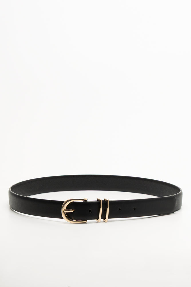 Triple Buckle Belt Black