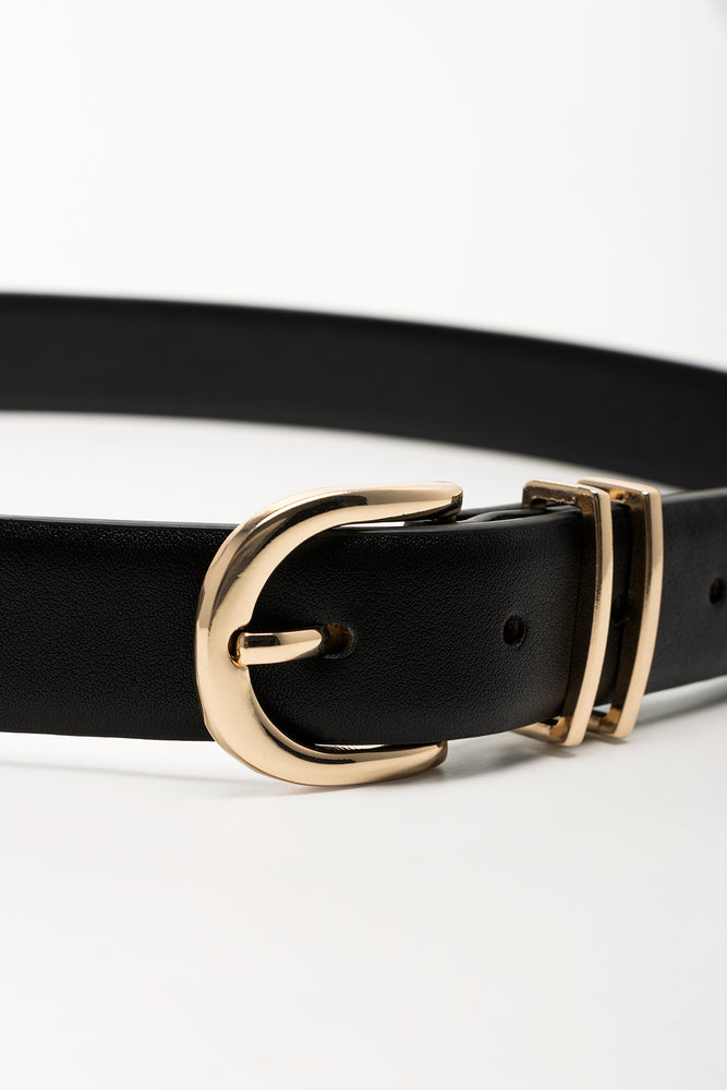 Triple Buckle Belt Black