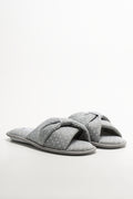 Polka Dot Open Toe Slippers Grey