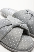 Polka Dot Open Toe Slippers Grey (2)