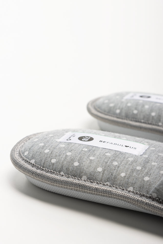Polka Dot Open Toe Slippers Grey (3)