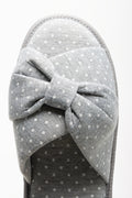 Polka Dot Open Toe Slippers Grey (4)